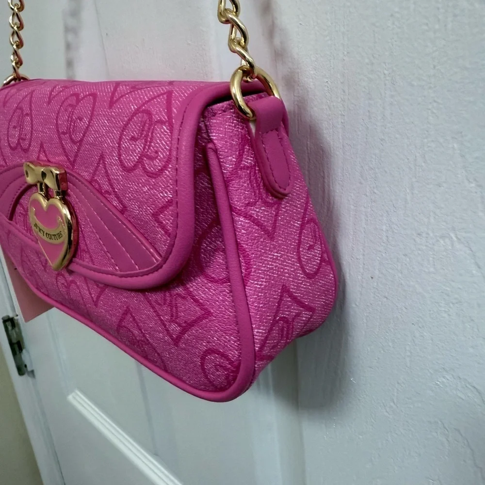 NWT Juicy Couture Pink Precious Moments Flap Shoulder Bag
